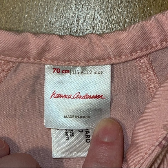 Hanna Andersson Layette Baby Top 6-12 Months in Pink Rainbow Print One Piece - Picture 3 of 7